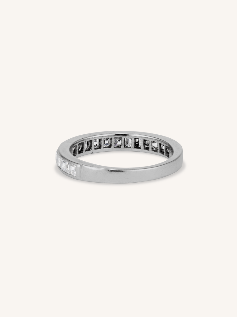 Midcentury Carré Cut Diamond Half Band