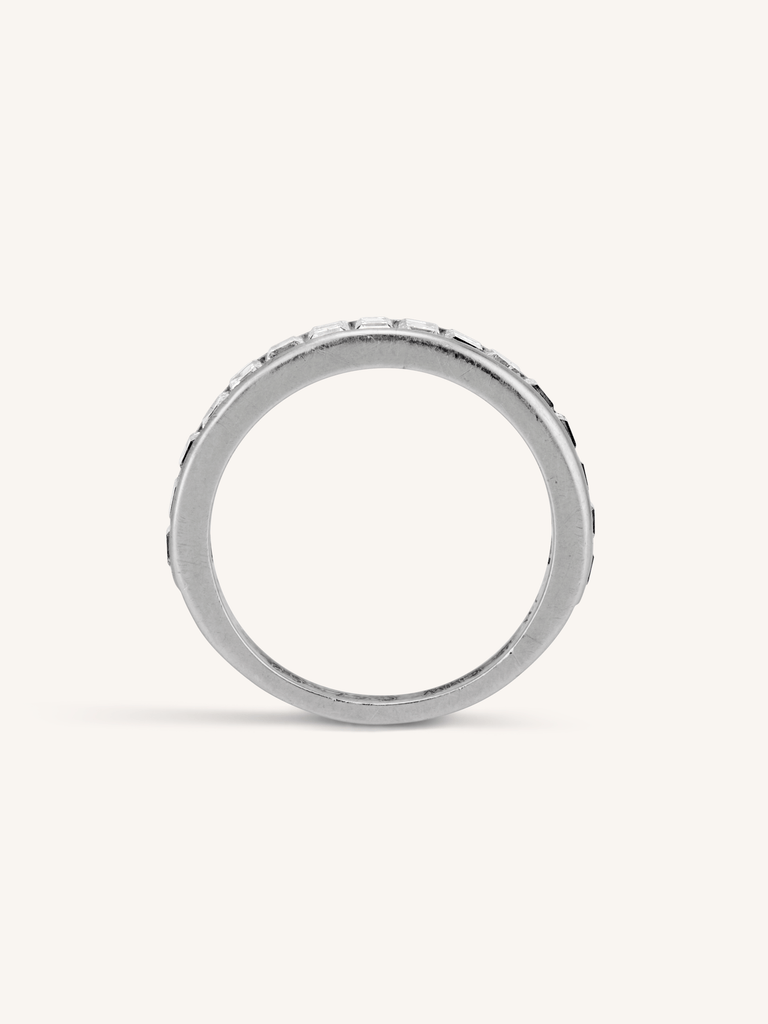 Midcentury Carré Cut Diamond Half Band