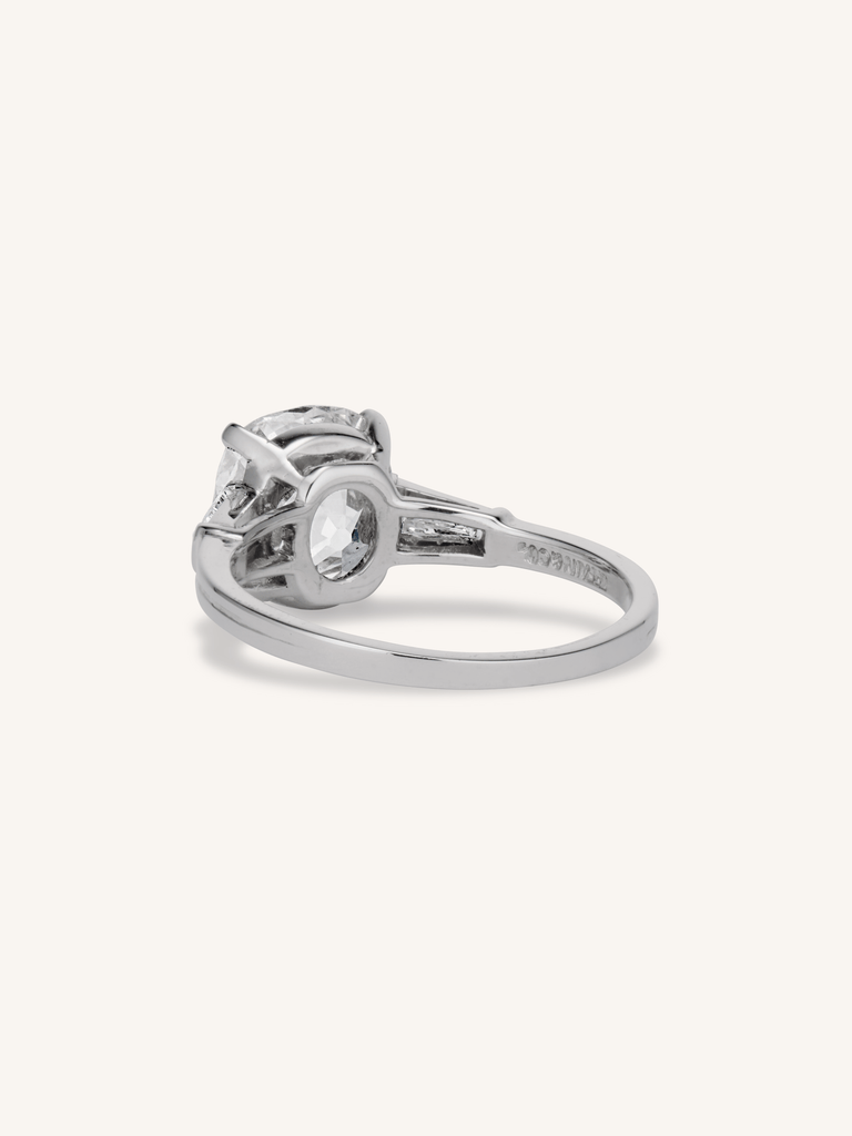 Tiffany & Co. Art Deco 3.21 Carat Old Mine Cushion Cut Diamond Engagement Ring